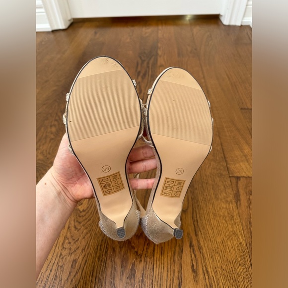 Silver Glitter Kitten Heels - Picture 2 of 4